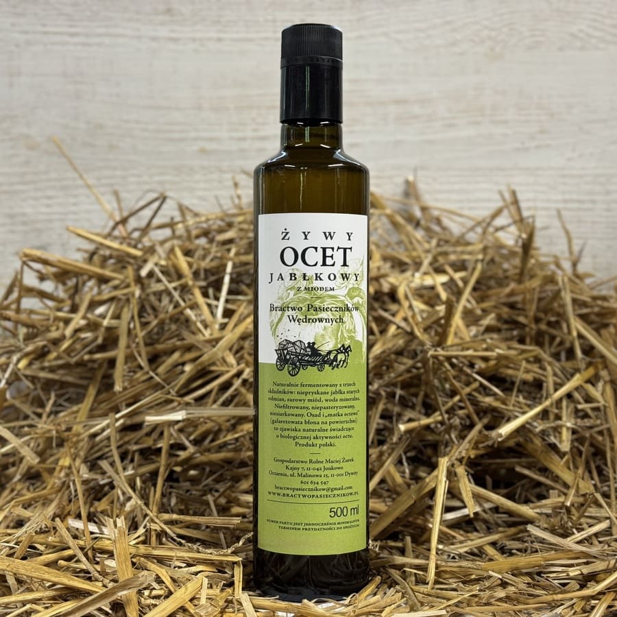 Ocet jabłkowy z miodem, żywy 500 ml